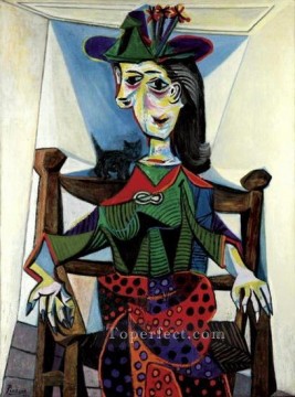  Maar Pintura - Dora Maar au chat 1941 Cubismo